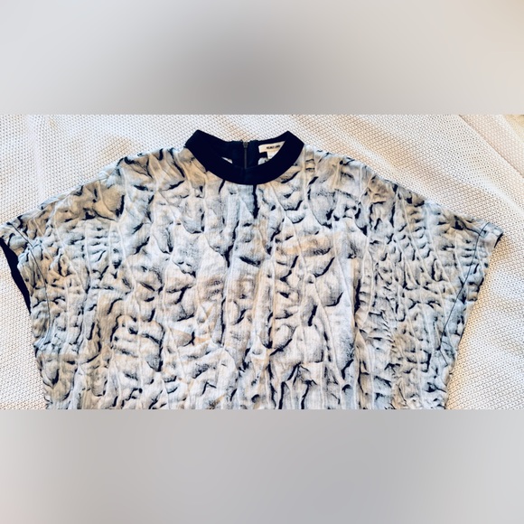 HELMUT LANG 100% Silk Black White Grey Monochrome Tunic Top Dress - Picture 7 of 16